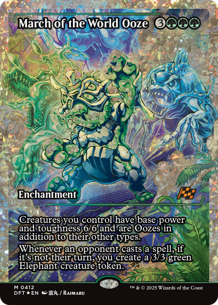 Image of March of the World Ooze (Showcase) (Fracture Foil) (DFT-412) - Aetherdrift: (Showcase, enchantment) Foil
