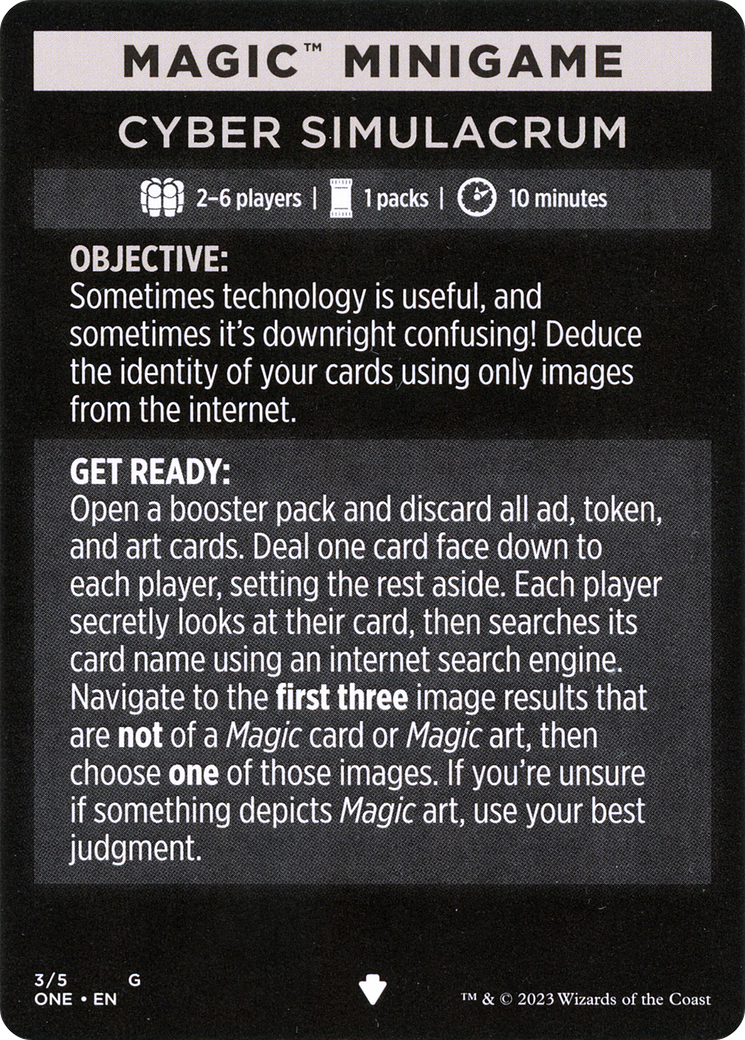 Image of Cyber Simulacrum // Cyber Simulacrum (cont'd) (MONE-003) - Phyrexia: All Will Be One Minigames Foil