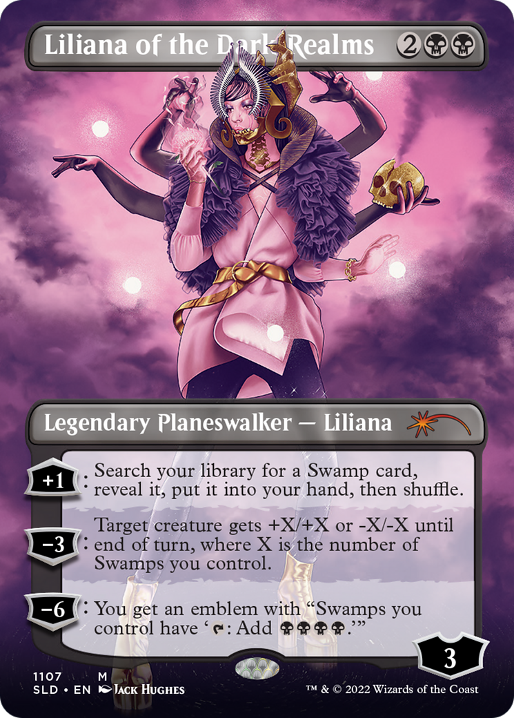 Image of Liliana of the Dark Realms (Borderless) (SLD-1107) - Secret Lair Drop (Borderless) Foil