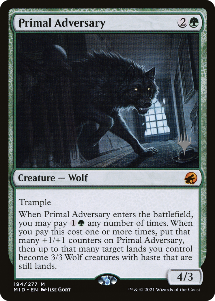 Image of Primal Adversary (PPMID-194) - Innistrad: Midnight Hunt Promos