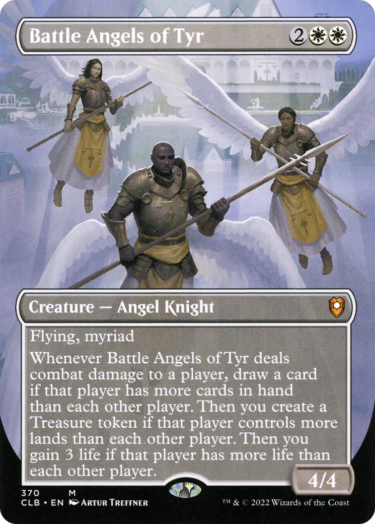 Image of Battle Angels of Tyr (Borderless) (CLB-370) - Commander Legends: Battle for Baldur's Gate (Borderless)