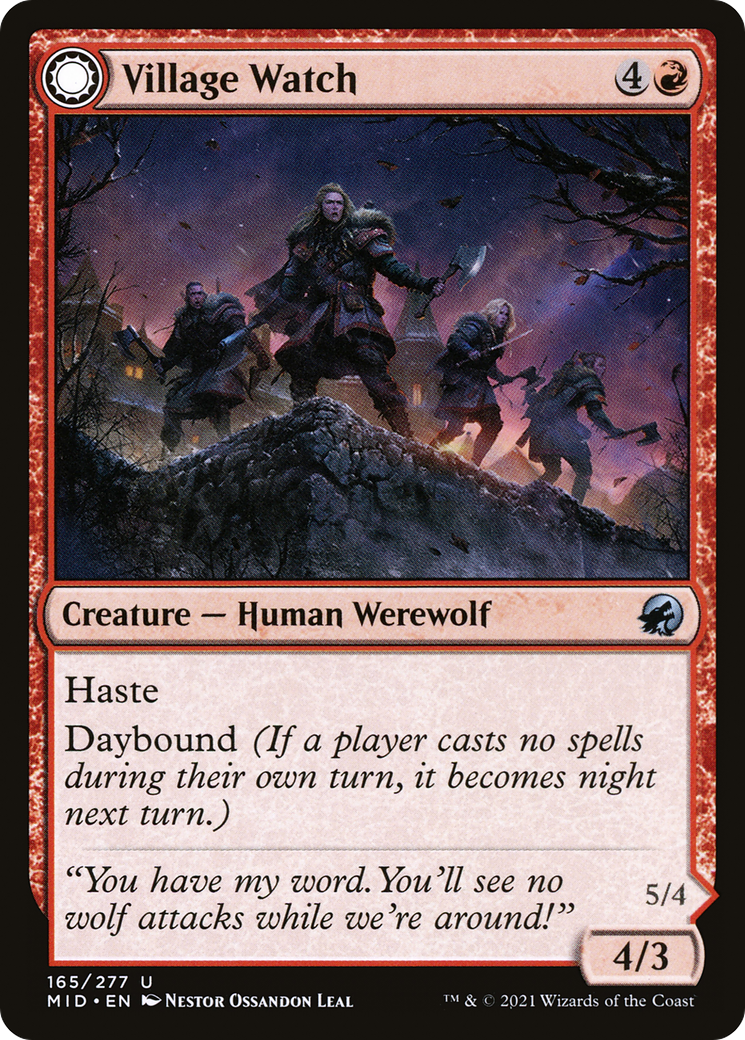 Image of Village Watch (MID-165) - Innistrad: Midnight Hunt: (Double Faced Transform)