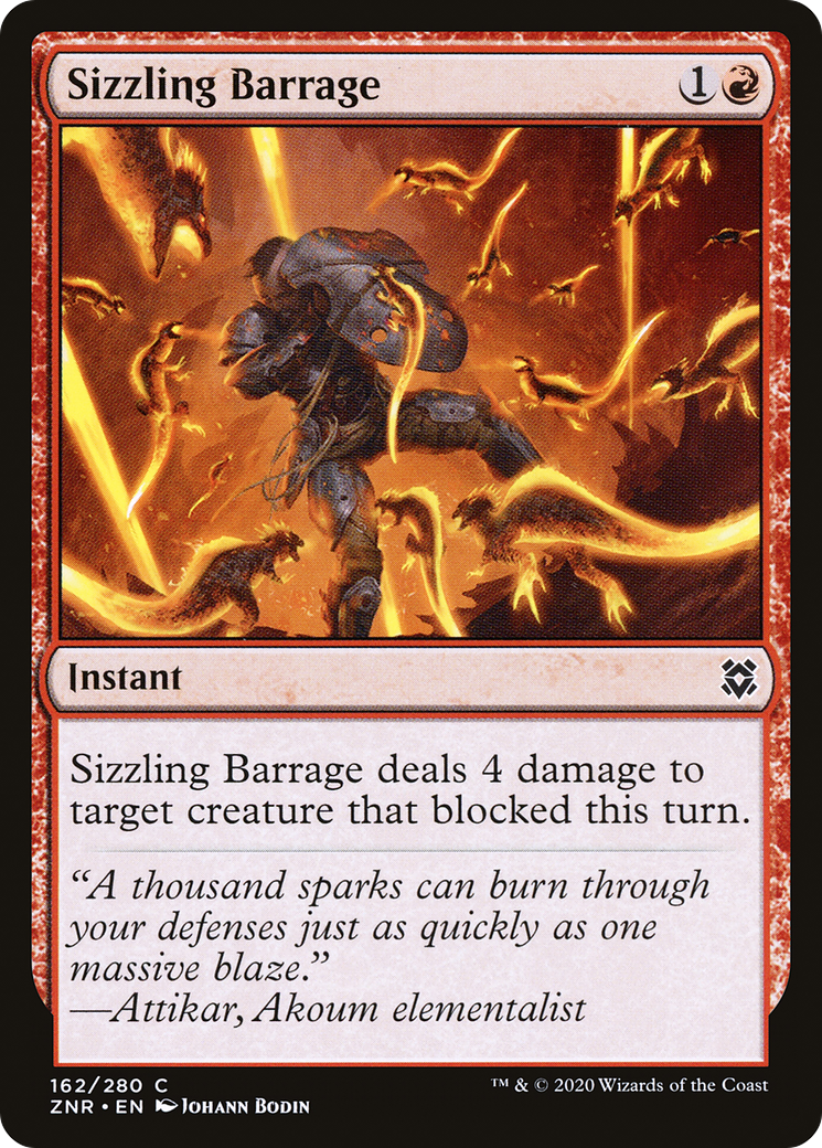 Image of Sizzling Barrage (ZNR-162) - Zendikar Rising Foil
