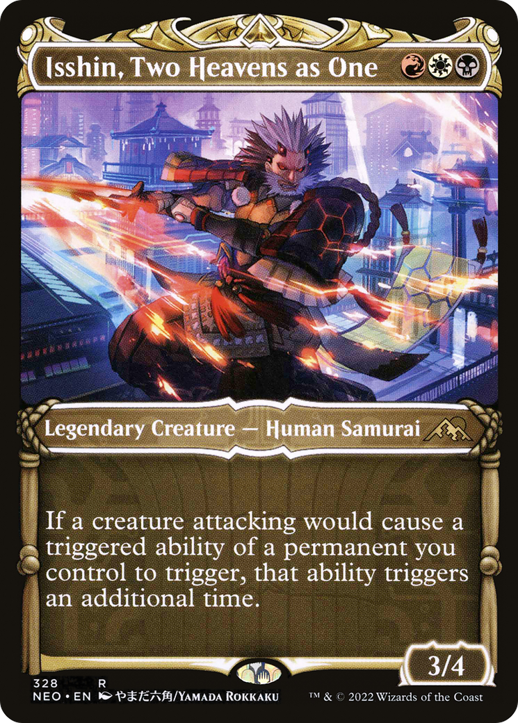 Image of Isshin, Two Heavens as One (Showcase) (NEO-328) - Kamigawa: Neon Dynasty: (Showcase) Foil