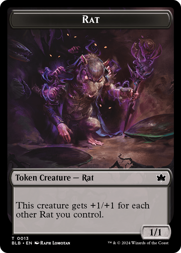 Image of Rat Token (BLB-013) - Bloomburrow Tokens