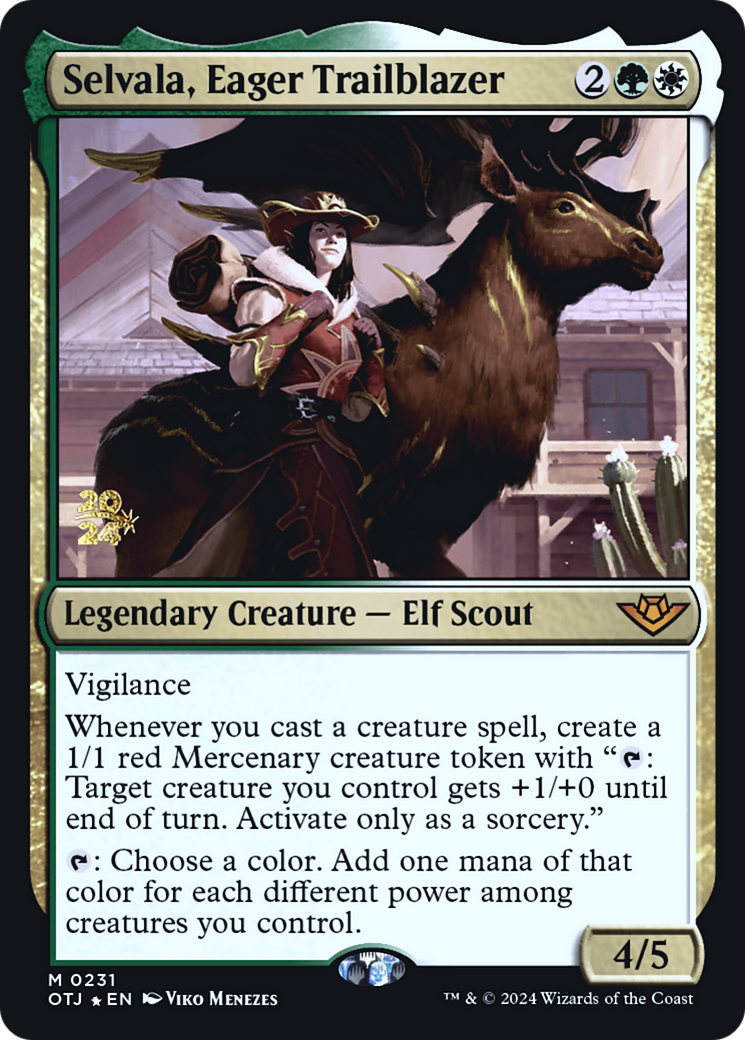Image of Selvala, Eager Trailblazer (PRE-231) - Outlaws of Thunder Junction Promos Foil