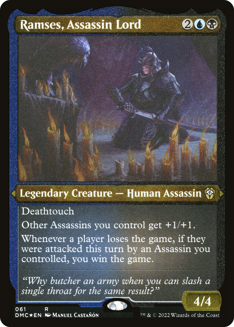Image of Ramses, Assassin Lord (DMC-061) - Dominaria United Commander Etched Foil