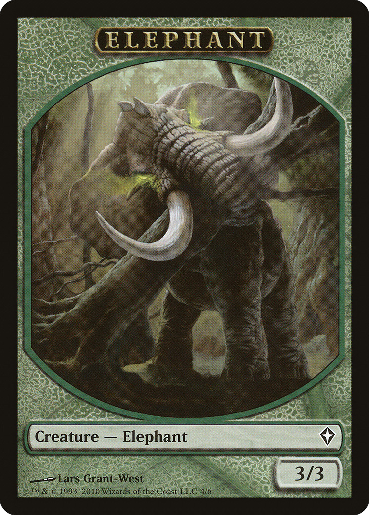 Image of Elephant Token (WWK-004) - Worldwake Tokens