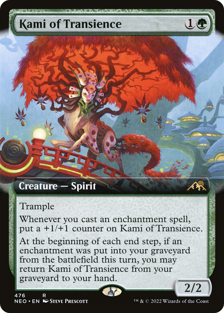 Image of Kami of Transience (Extended Art) (NEO-476) - Kamigawa: Neon Dynasty: (Extended Art) Foil