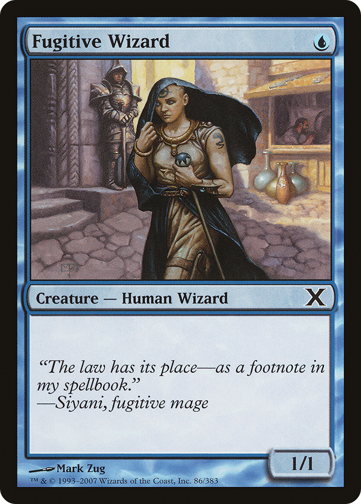 Image of Fugitive Wizard (10E-086) - Tenth Edition Foil