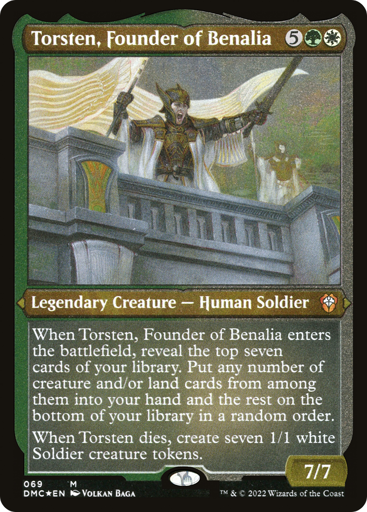 Image of Torsten, Founder of Benalia (DMC-069) - Dominaria United Commander Etched Foil