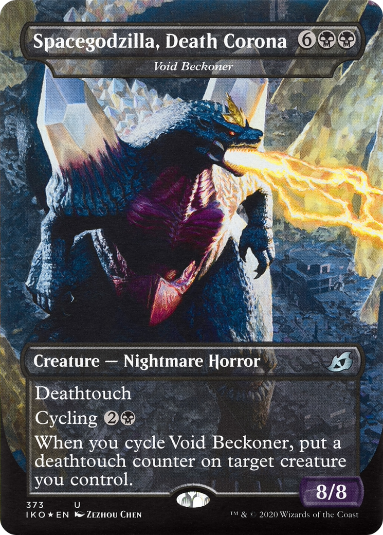Image of Spacegodzilla, Death Corona - Void Beckoner (IKO-373) - Ikoria: Lair of Behemoths / Spacegodzilla, Death Corona (Borderless) Foil