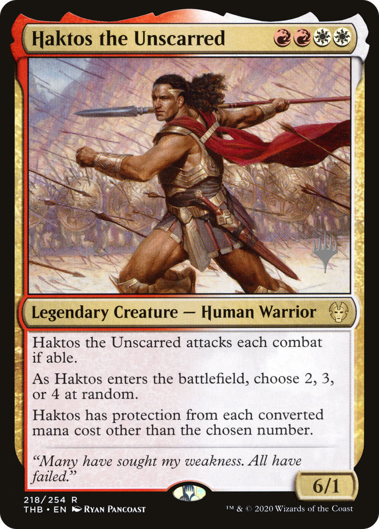Image of Haktos the Unscarred (PPTHB-218P) - Theros Beyond Death Promos