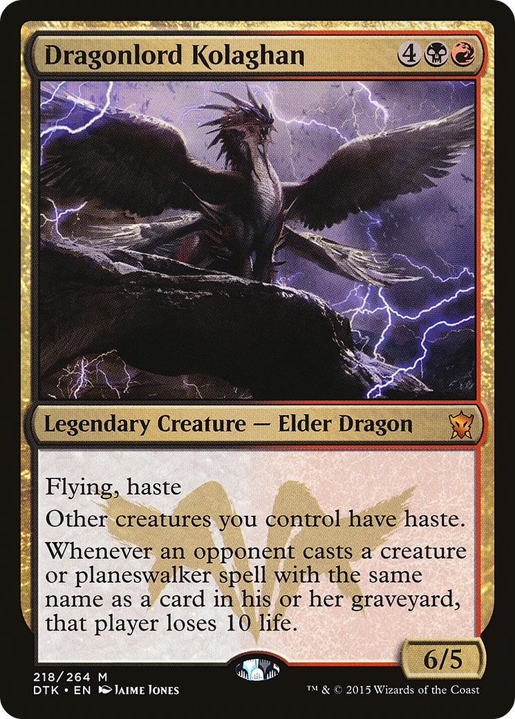 Image of Dragonlord Kolaghan (DTK-218) - Dragons of Tarkir Foil
