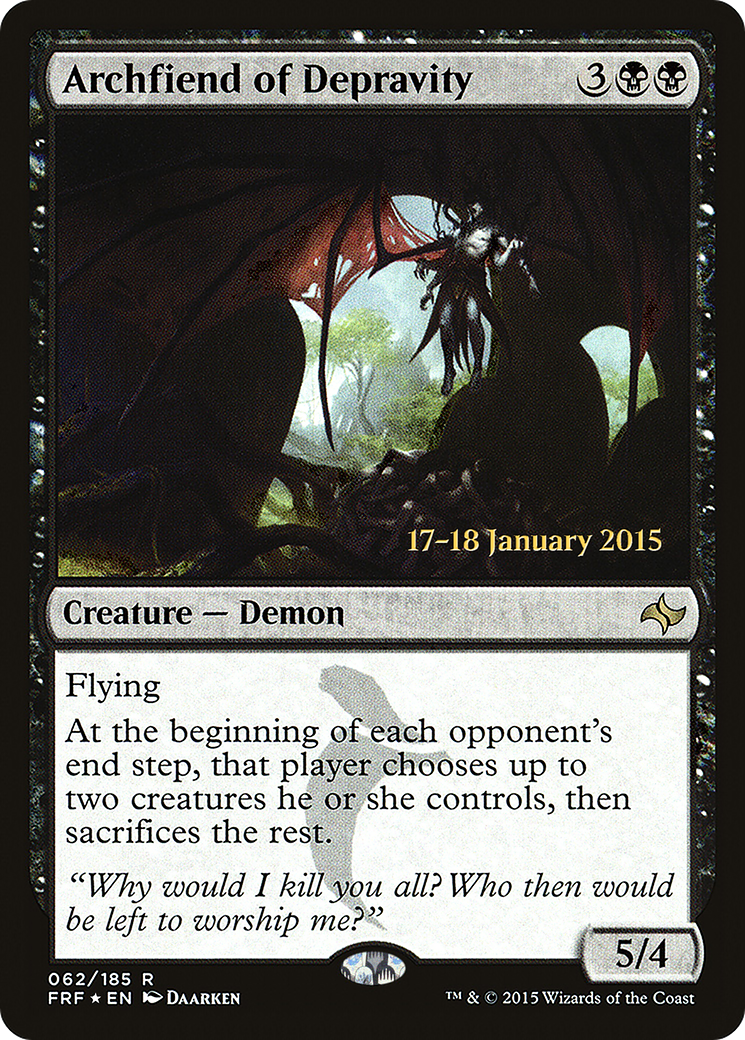 Image of Archfiend of Depravity (PRE-062) - Fate Reforged Promos Foil