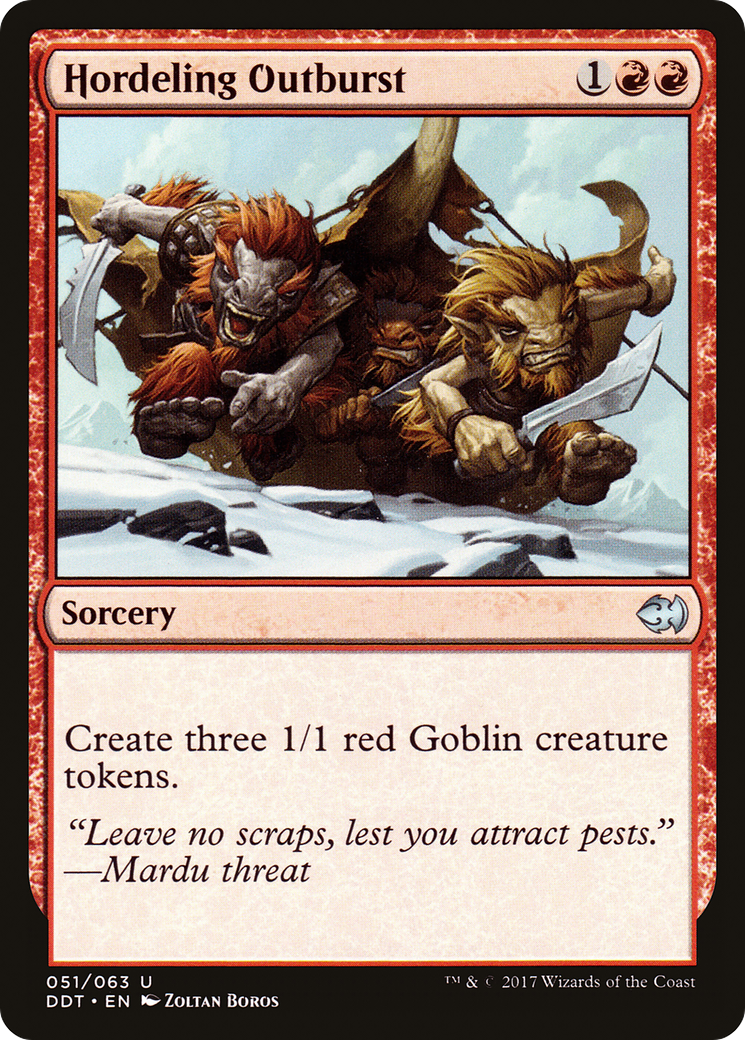 Image of Hordeling Outburst (DDT-051) - Duel Decks: Merfolk vs. Goblins