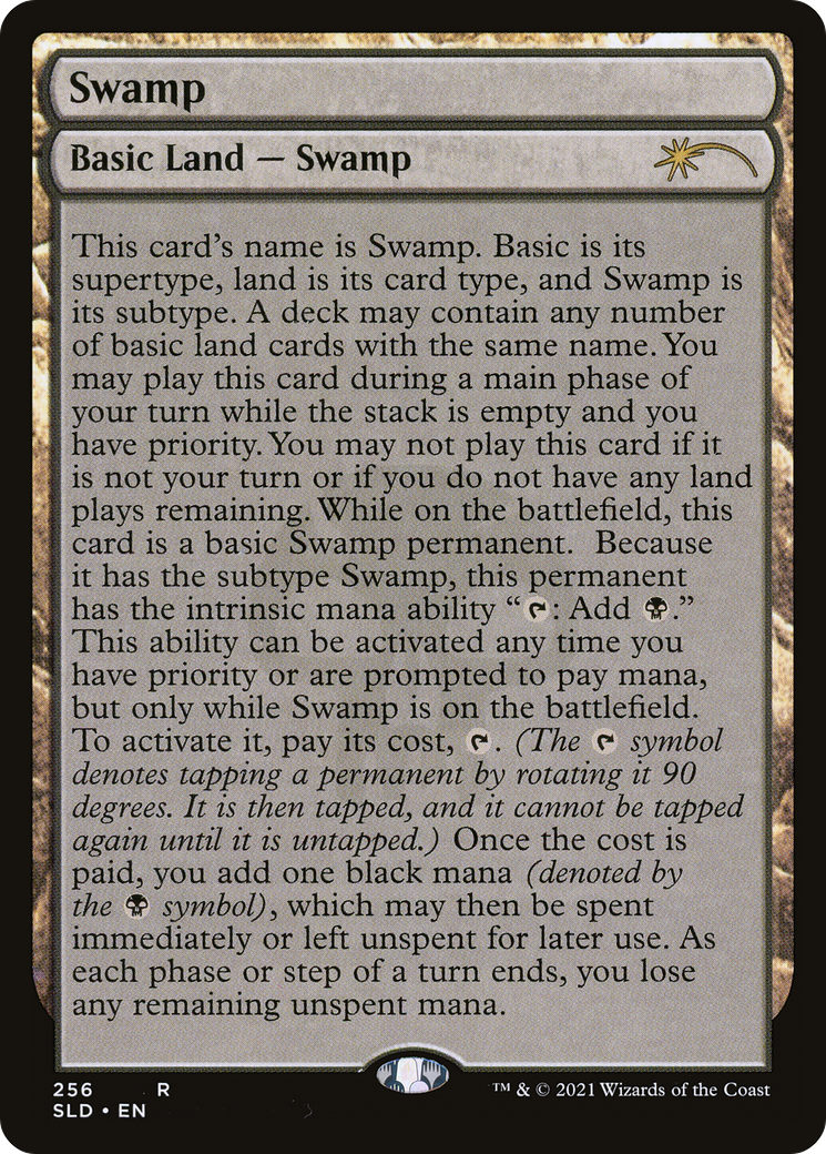 Image of Swamp (256) (Full-Text Lands) (SLD-256) - Secret Lair Drop Foil