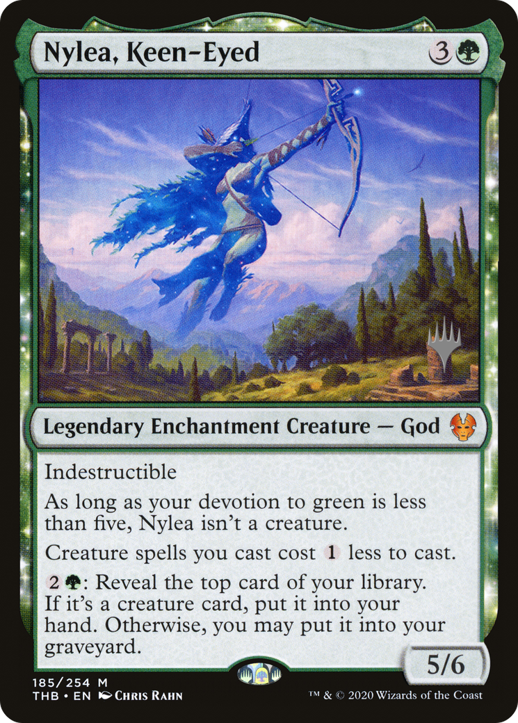 Image of Nylea, Keen-Eyed (PPTHB-185) - Theros Beyond Death Promos: (enchantment) Foil