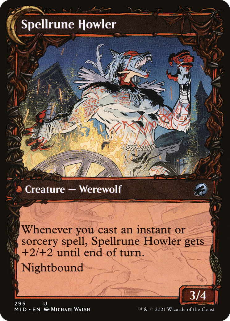 Image of Spellrune Painter (Showcase) (MID-295) - Innistrad: Midnight Hunt: (Showcase, Double Faced Transform) Foil