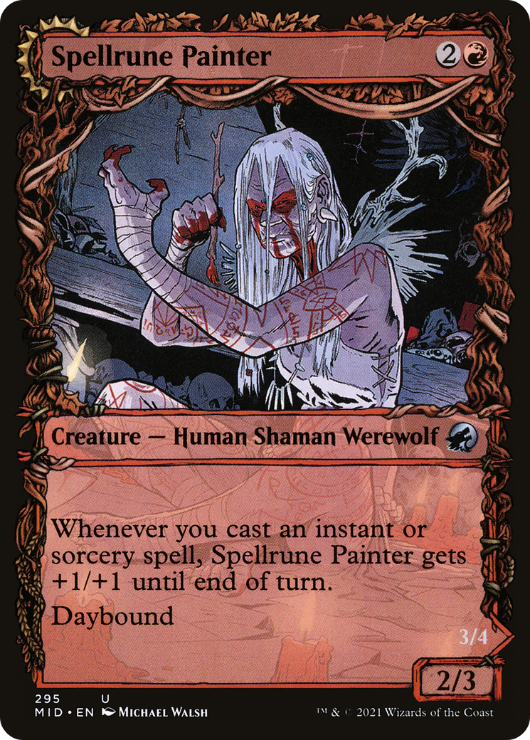 Image of Spellrune Painter (Showcase) (MID-295) - Innistrad: Midnight Hunt: (Showcase, Double Faced Transform)