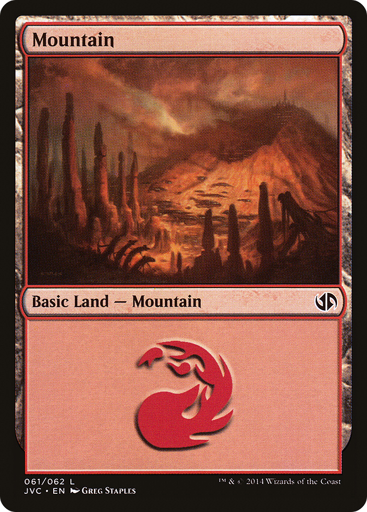 Image of Mountain (61) (Jace vs Chandra) (DD3-061) - Duel Decks Anthology: Jace vs. Chandra