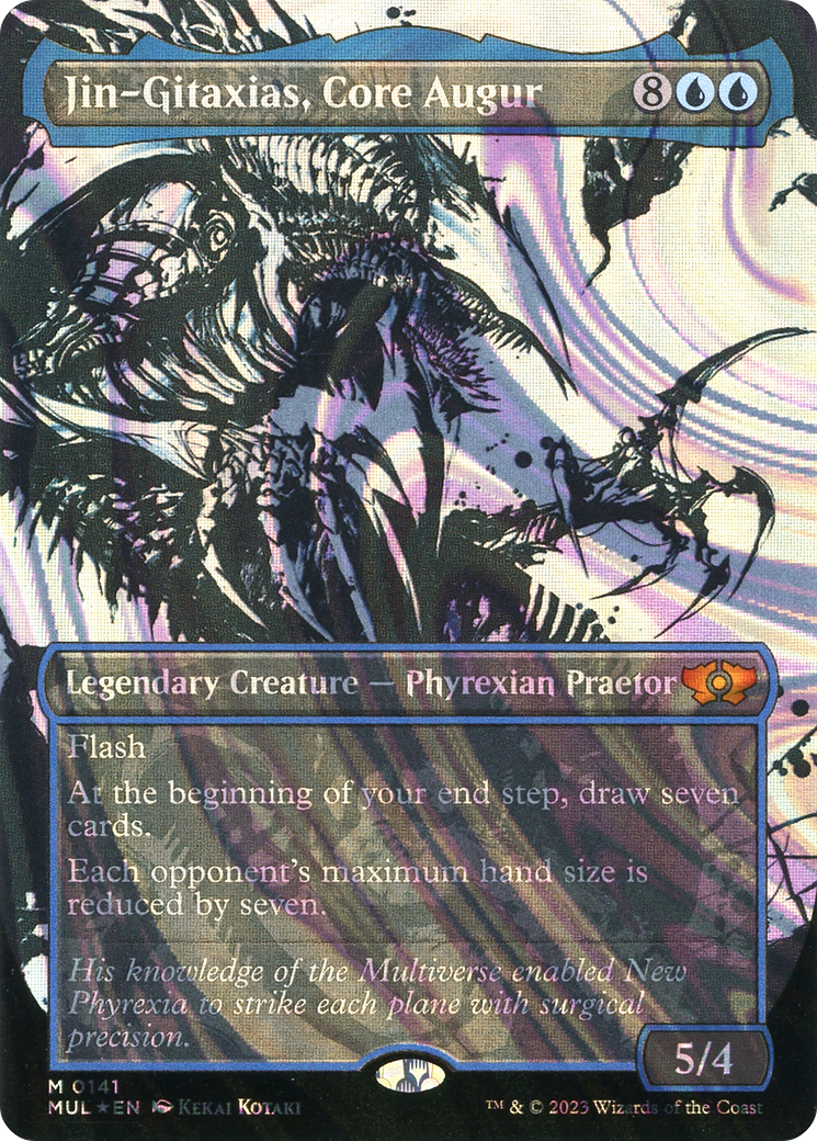 Image of Jin-Gitaxias, Core Augur (Halo Foil) (MUL-141) - Multiverse Legends: (Showcase) (Borderless) Foil