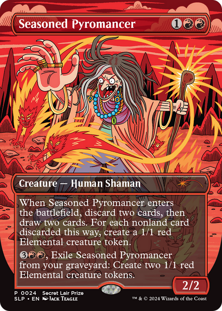 Image of Seasoned Pyromancer (PTP-024) - Secret Lair Showdown (Borderless) Foil