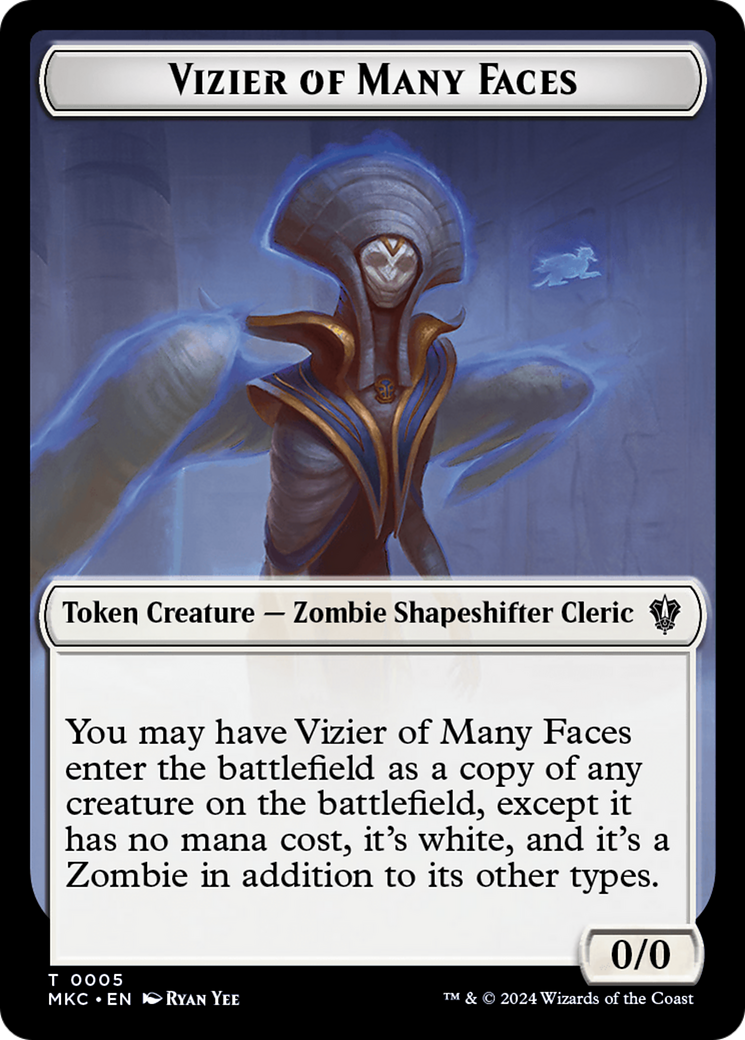 Image of Vizier of Many Faces (TMKC-005) - Murders at Karlov Manor Commander Tokens Foil