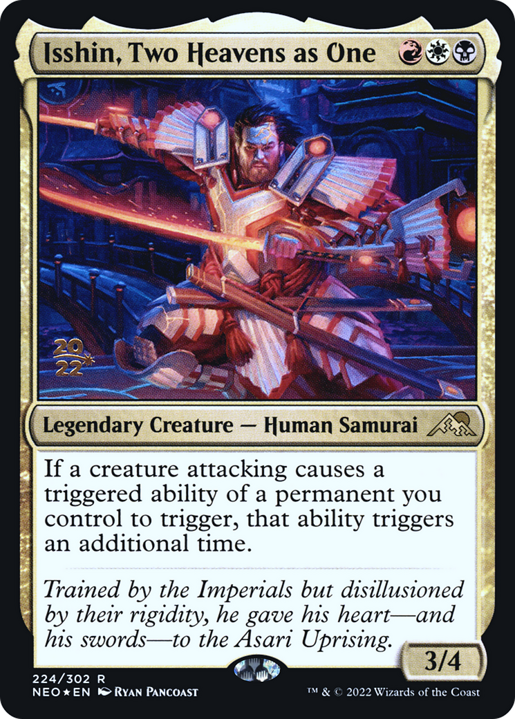 Image of Isshin, Two Heavens as One (PRE-224) - Kamigawa: Neon Dynasty Promos Foil