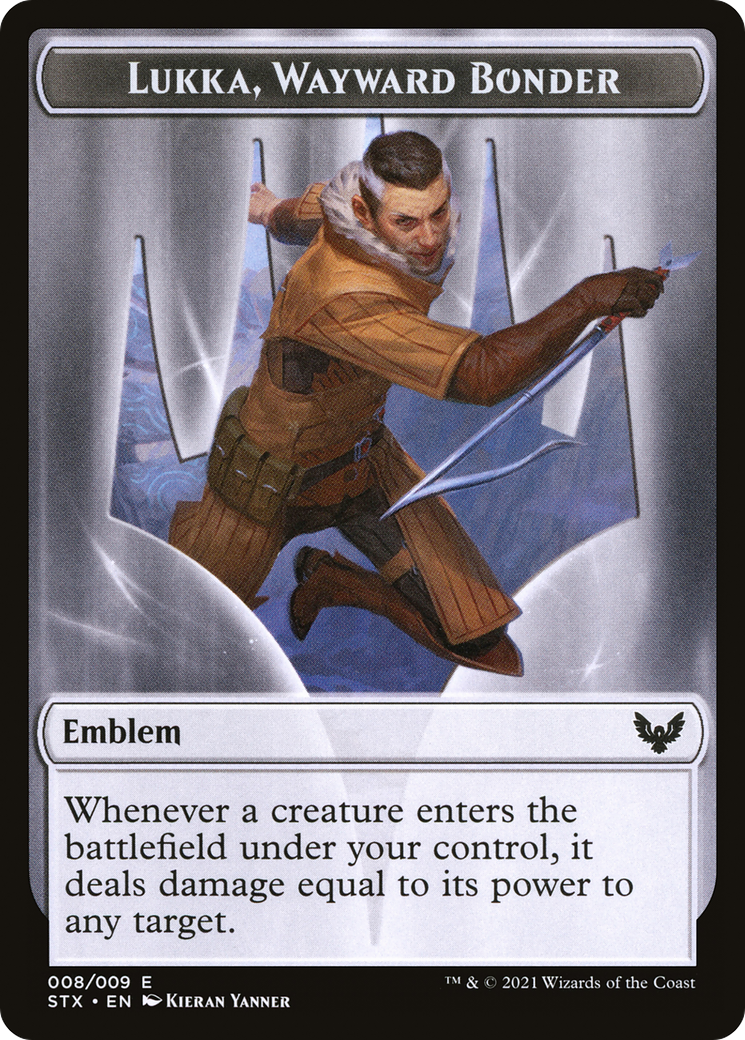 Image of Lukka, Wayward Bonder Emblem (TSTX-008) - Strixhaven: School of Mages Tokens Foil