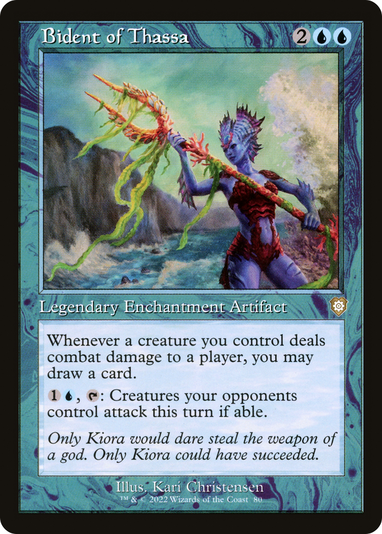 Image of Bident of Thassa (Retro Frame) (BRC-080) - The Brothers' War Commander