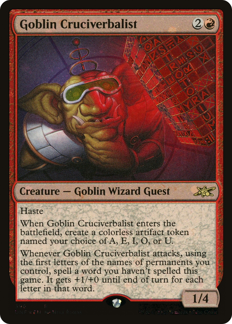 Image of Goblin Cruciverbalist (Galaxy Foil) (UNF-396) - Unfinity Foil