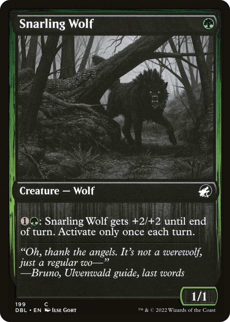 Image of Snarling Wolf (199) (DBL-199) - Innistrad: Double Feature Foil