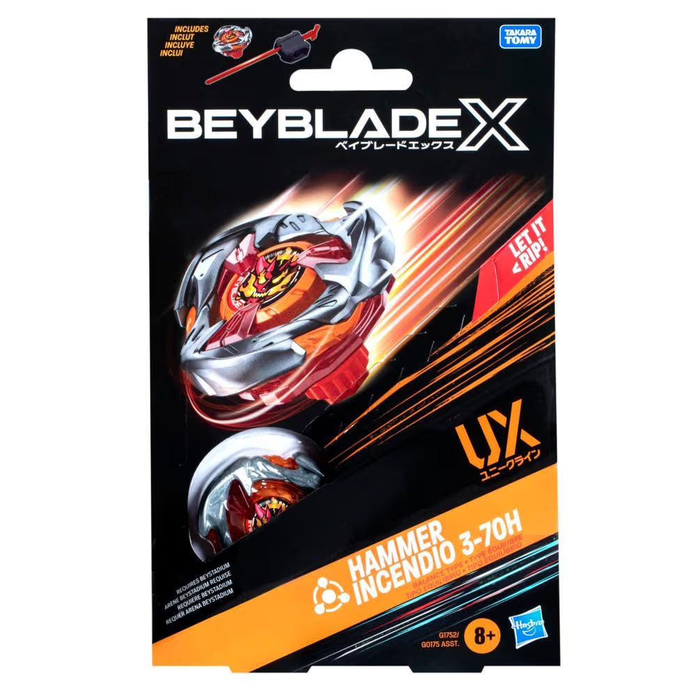Hasbro Beyblade X Hammer Incendio 3-70H UX Starter Pack Top and Launcher