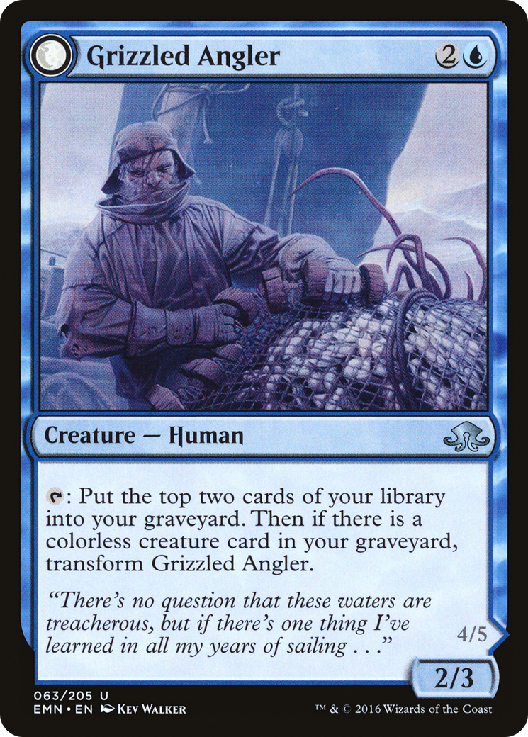 Image of Grizzled Angler (EMN-063) - Eldritch Moon: (mooneldrazidfc) Foil