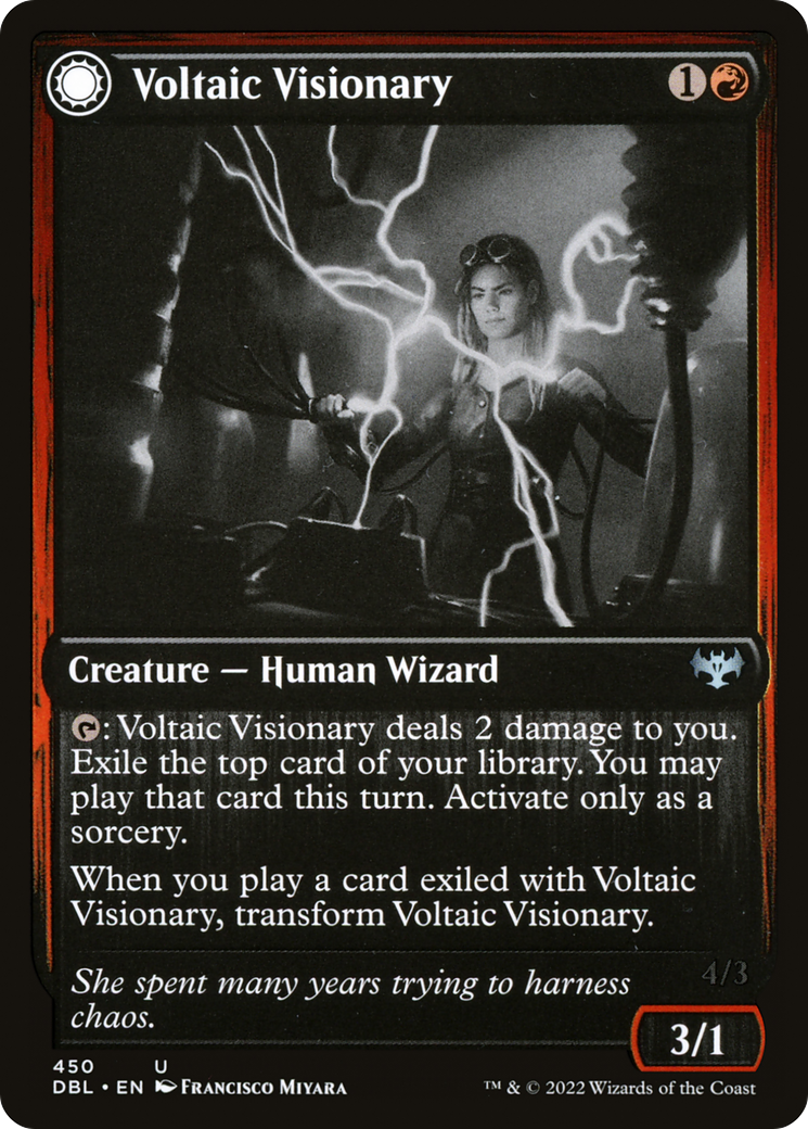 Image of Voltaic Visionary (DBL-450) - Innistrad: Double Feature: (Double Faced Transform) Foil