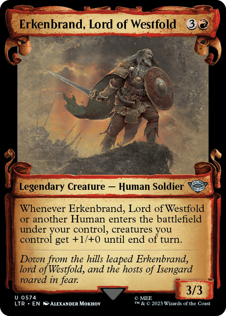Image of Erkenbrand, Lord of Westfold (Showcase Scrolls) (LTR-574) - The Lord of the Rings: Tales of Middle-earth: (Showcase) Foil