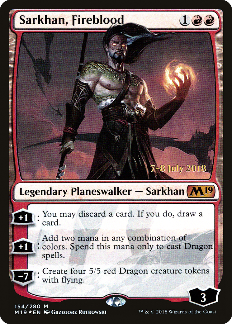 Image of Sarkhan, Fireblood (PRE-154) - Core Set 2019 Promos Foil