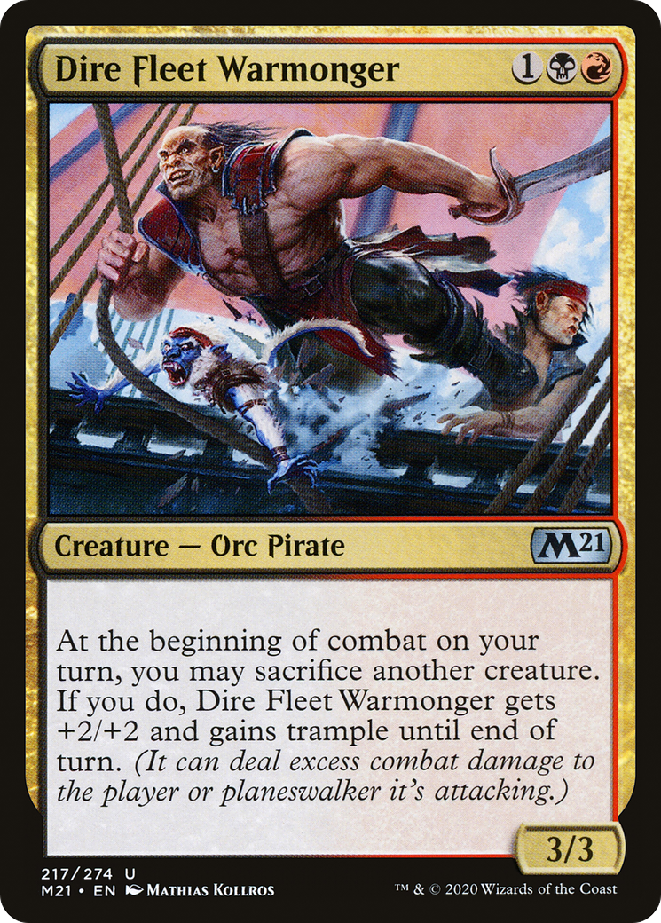 Image of Dire Fleet Warmonger (M21-217) - Core Set 2021 Foil