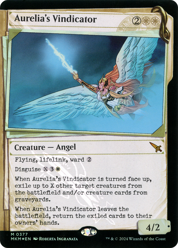 Image of Aurelia's Vindicator (Showcase) (Invisible Ink) (MKM-377) - Murders at Karlov Manor: (Showcase) Foil