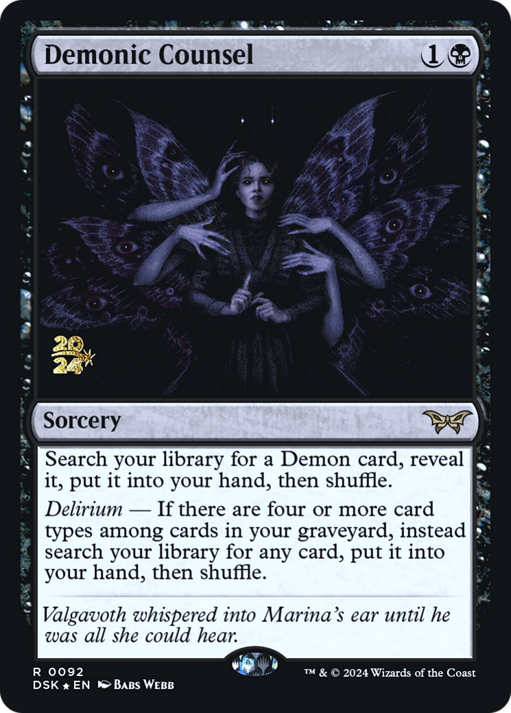 Image of Demonic Counsel (PRE-092) - Duskmourn: House of Horror Promos Foil