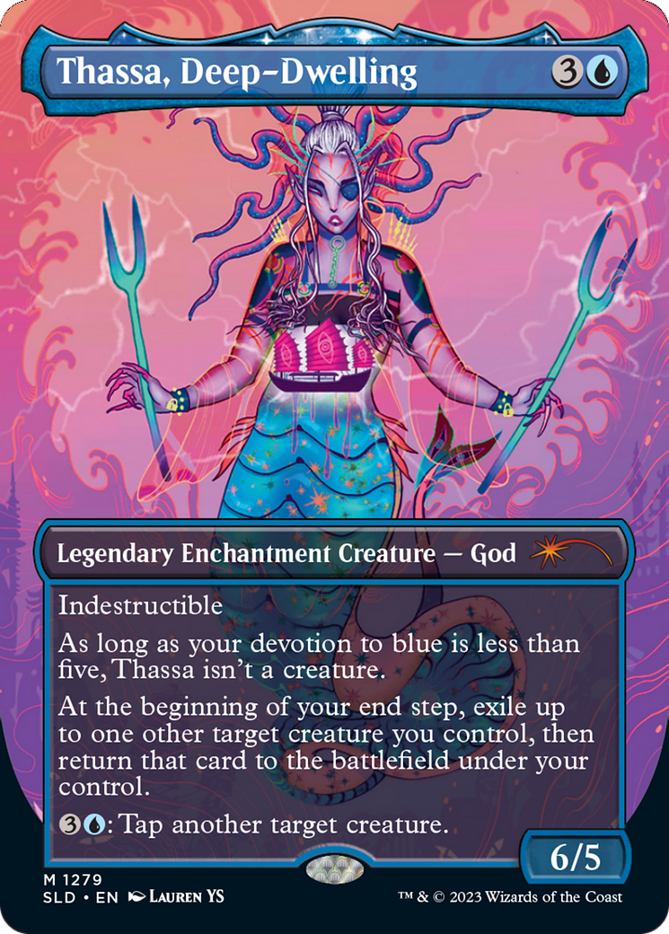 Image of Thassa, Deep-Dwelling (SLD-1279) - Secret Lair Drop: (enchantment) (Borderless)