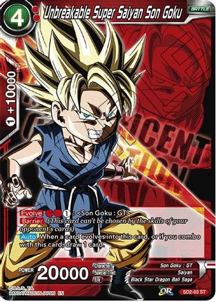 Image of Unbreakable Super Saiyan Son Goku (SD2-03) - Expansion Deck Box Set 07 Magnificent Collection  Fusion Hero