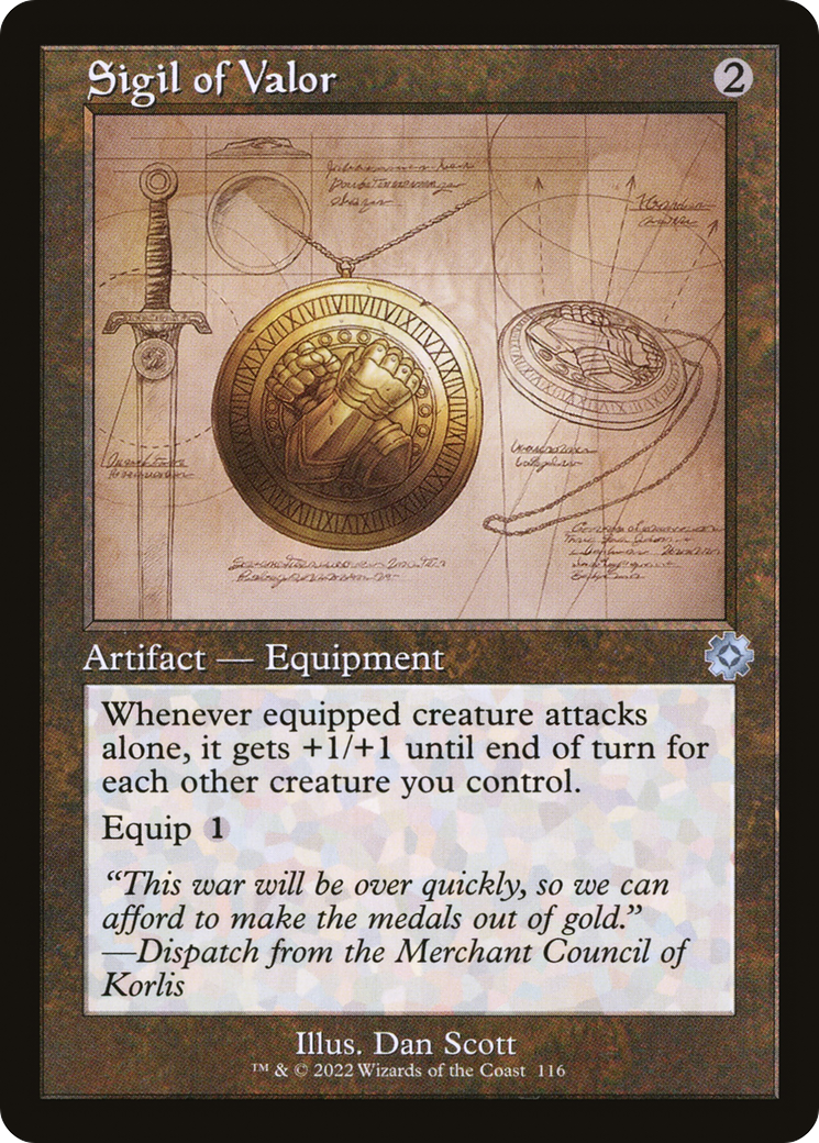 Image of Sigil of Valor (Schematic) (BRR-116) - The Brothers' War Retro Artifacts