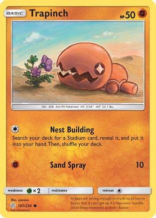 Image of Trapinch 107/236  - Reverse Holofoil SM  Cosmic Eclipse - Common