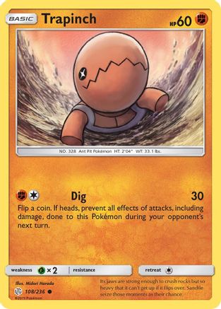 Image of Trapinch 108/236  - Reverse Holofoil SM  Cosmic Eclipse - Common