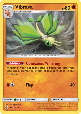 Image of Vibrava 109/236  - Reverse Holofoil SM  Cosmic Eclipse - Uncommon