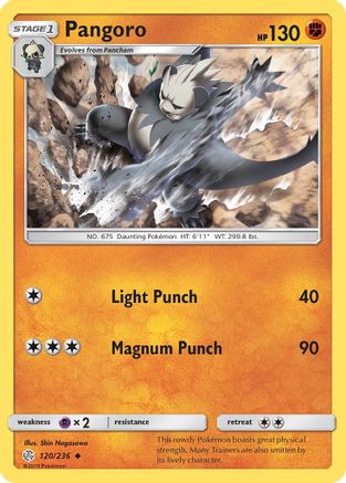 Image of Pangoro 120  - Reverse Holofoil SM  Cosmic Eclipse - Uncommon