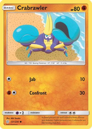 Image of Crabrawler 121  - Reverse Holofoil SM  Cosmic Eclipse - Common