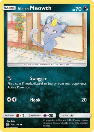 Image of Alolan Meowth 128/236  SM  Cosmic Eclipse - Common
